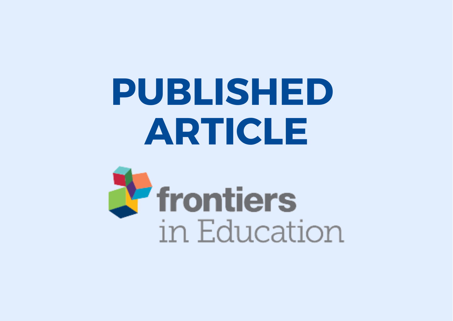 published article frontiers in education journal